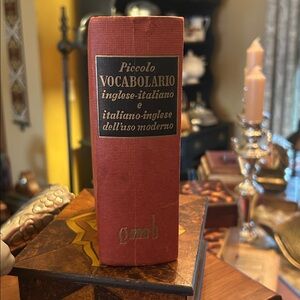 Vintage Red Italian/English English/Italian Dictionary